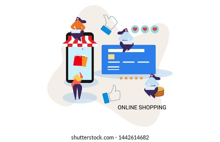 Digital Communication showing online shopping 