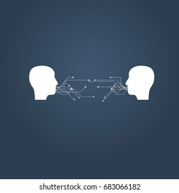 Digital communication and social media vector illustration concept. Eps10 vector illustration.
