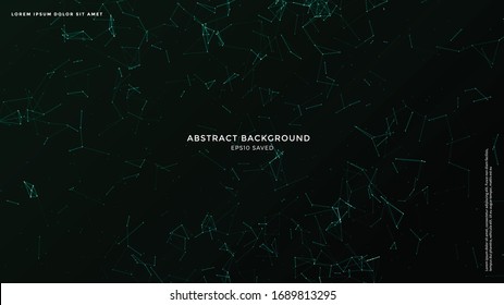 Digital, communication and technology background with lines and dots. Network connection.