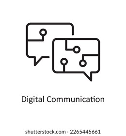 Ilustración de diseño del icono Esquema del vector de comunicación digital. Símbolo de comunicación sobre el archivo EPS 10 de fondo blanco