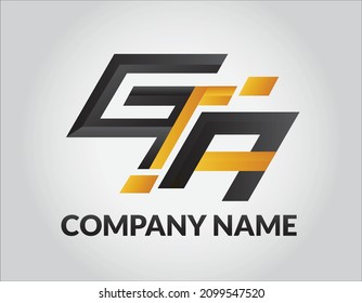 Digital Company Elegant logo Branding Gold and Black GTA GA logo creative fonts monogram icon symbol. Universal elegant luxury alphabet vector design