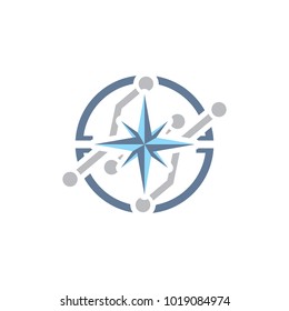 Digital Compass Logo Icon Design