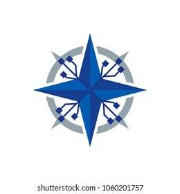 Digital Compass Logo Icon Design