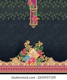 Diseño de camisa compuesta digital y estampados textiles.
Marca paquistaní Diseños digitales
