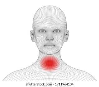 Digital composite of highlighted spine of woman with pain. Medical illustration showing inflamed, painful.