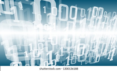 Digital computer cloud numbers, random abstract vector art