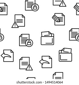 Digital, Computer Documents, File Vector Seamless Pattern Illustration