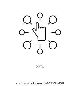 digital concept line icon. Simple element illustration. digital concept outline symbol design.