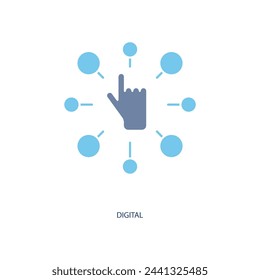 digital concept line icon. Simple element illustration. digital concept outline symbol design.