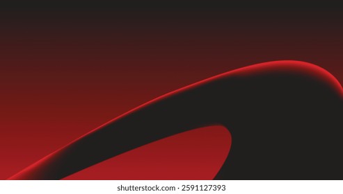 A digital concept showcasing a stark red and black gradient with flowing abstract forms, perfect for modern and futuristic designs requiring a striking yet minimalist aesthetic.