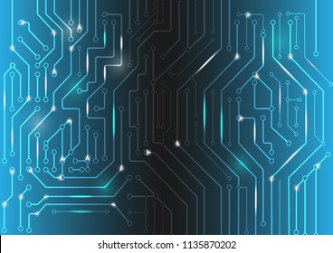 Digital conceptual image circuit microchip on dark blue background. Graphic design,wallpaper, data virsual concept.