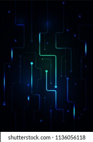 Digital conceptual image circuit microchip on dark blue background. Graphic design,wallpaper, data virsual concept.