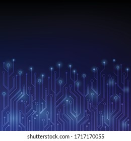 Digital conceptual image circuit microchip on dark blue background. Graphic design,wallpaper, data virsual concept.