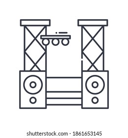 Icono de grabación de conciertos digitales, ilustración lineal aislada, vector de línea delgada, signo de diseño web, símbolo de concepto de contorno con trazo editable sobre fondo blanco.