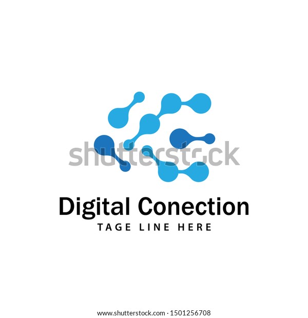 Digital Connect Logo Design Template Stock Vector (Royalty Free ...