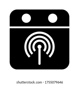 icono de conexión digital o logotipo símbolo de señal aislado ilustración vectorial - iconos vectoriales de estilo negro de alta calidad
