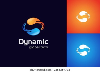 Digital connection logo design. sphere tech system element icon design