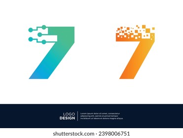 Conexión digital Colección de diseño del logotipo número 7.