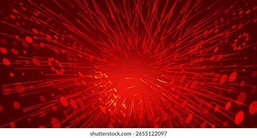 Digitale Verbindungskugel mit rotem Mesh und leuchtendem Gradienten.
