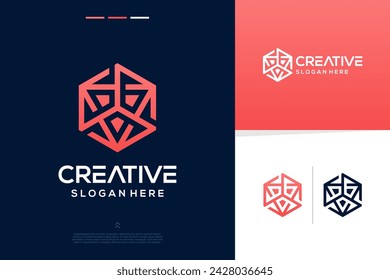 Diseño de logotipo moderno de la línea de la tecnología de conexión digital