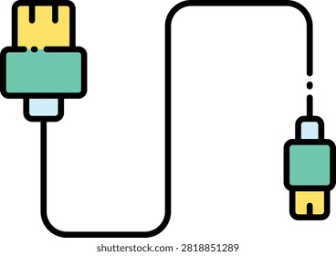 Digital Connection Wire Cable Illustration for Professional Cameramen Visuals