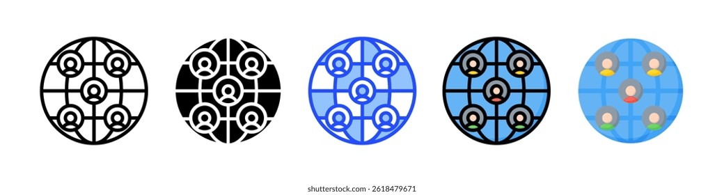 Colección de iconos de conectividad digital con varios estilos
