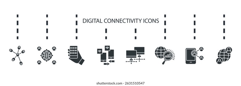 colección de conjunto de iconos de conectividad digital. Estilo de diseño con fondo