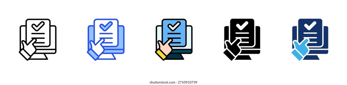 Colección de iconos de consentimiento digital con varios estilos