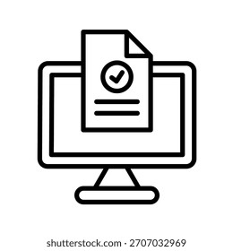 Ilustración vectorial de iconos de esquema de consentimiento digital