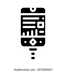 digital console diver device glyph icon vector. digital console diver device sign. isolated contour symbol black illustration