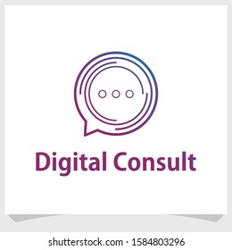 digital consult logo design inspirations, technology logo design vector