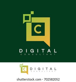 digital consultant initial Letter C Logo design