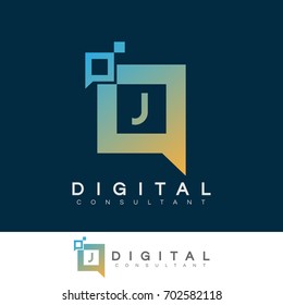 digital consultant initial Letter J Logo design