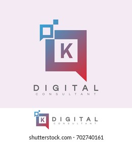 digital consultant initial Letter K Logo design