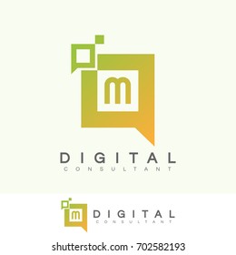 digital consultant initial Letter M Logo design