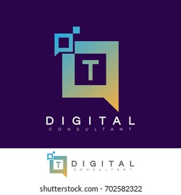 digital consultant initial Letter T Logo design
