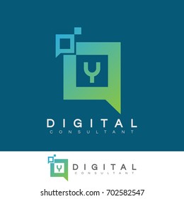 digital consultant initial Letter Y Logo design