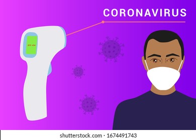 Digital contactless thermometer with infrared light. Coronavirus disease detection