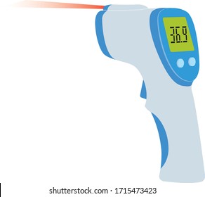 Termómetro digital sin contacto con luz infrarroja. Detección de la enfermedad del coronavirus a través del concepto de temperatura corporal. 