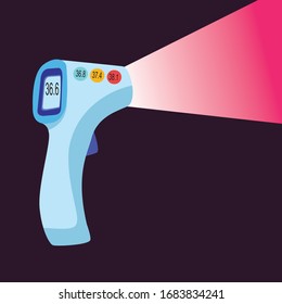 Termómetro digital sin contacto con luz infrarroja.Tapón termómetro para la frente con gama de temperaturas estándar.