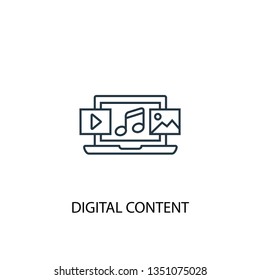 digital content concept line icon. Simple element illustration. digital content concept outline symbol design. Can be used for web and mobile UI/UX