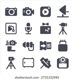 Tools für die Erstellung digitaler Inhalte - Symbole für Multimedia und soziale Medien