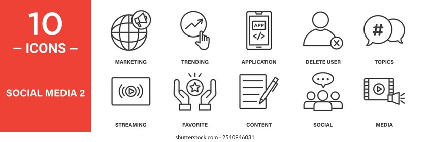 Digital Content and Engagement Icons