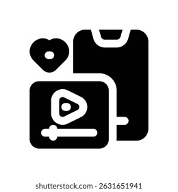 digital content glyph icon. Strong and solid vector icon for websites, mobile interfaces, presentations, and visual branding. High quality and easy to edit.