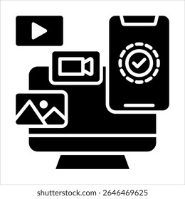 Glyphe für digitale Inhalte, Vektorgrafik