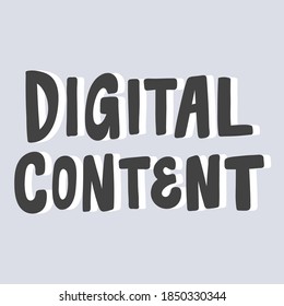 Digital Content. Hand drawn lettering logo for social media content