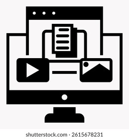 Digital Content Icon Element For Design
