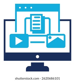 Digital Content Icon Element For Design