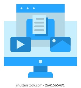 Digital Content Icon Element For Design