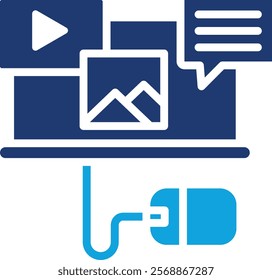 Digital Content Icon Mixed Vector Illustration